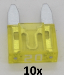 KFZ Mini-Flachstecksicherungen 20A (10 Stck)